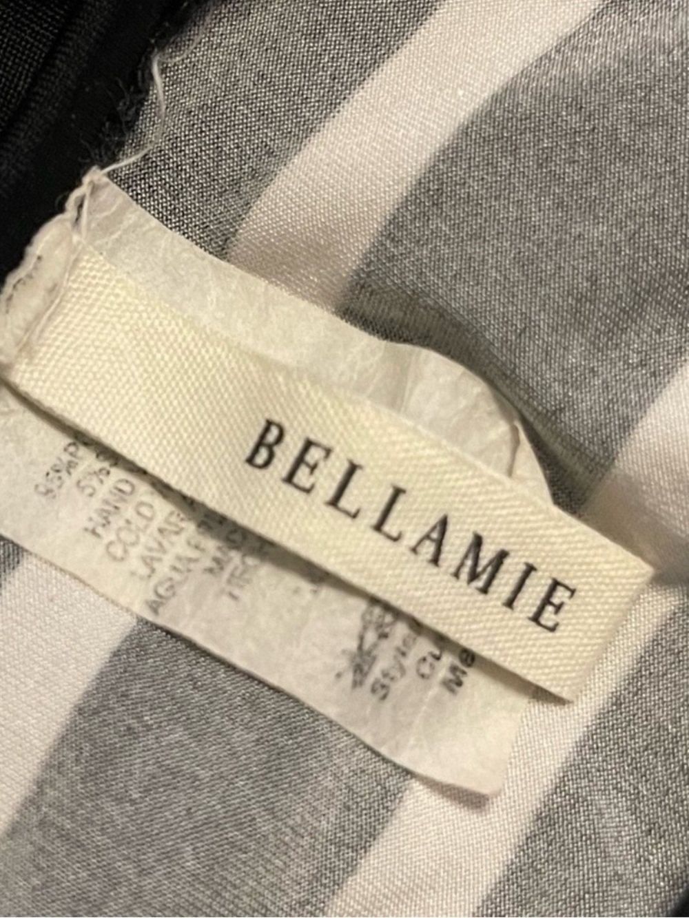 BELLAMIE BLACK AND WHITE STRIPED SLEEVELESS TOP/SWIMSUIT COVERUP SIZE MEDIUM - Picture 5 of 8